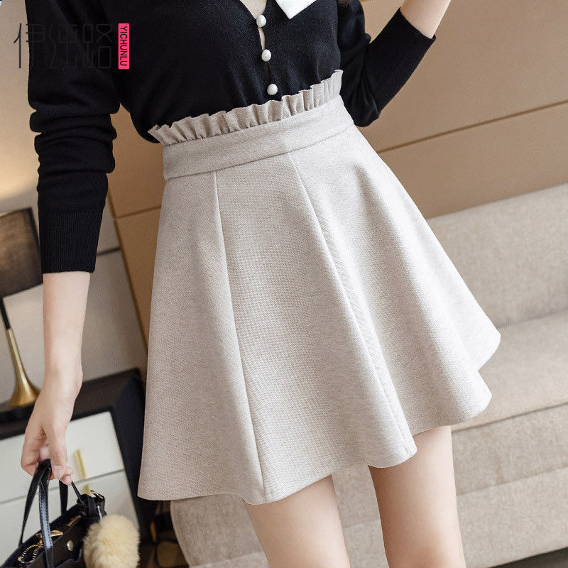 

New autumn 2021 high women's wool skirts plissado thick hot skirt short y397 CFME, Heise