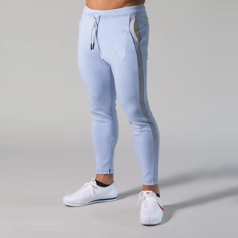 

Hot Men Sport Trousers Pencil SportPants Male Streetwear Style Mens Sweatpants Casual Slim Elastic Breathable Joggings Pants, Light blue