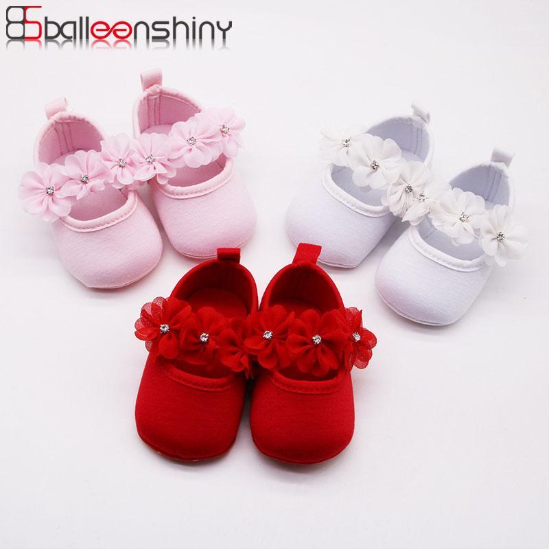 

Balleenshiny Baby Shoes for -12months Lovely Princess Flower Kids Shoes Soft Bottom Non-slip Toddler Baby Accessories1, White