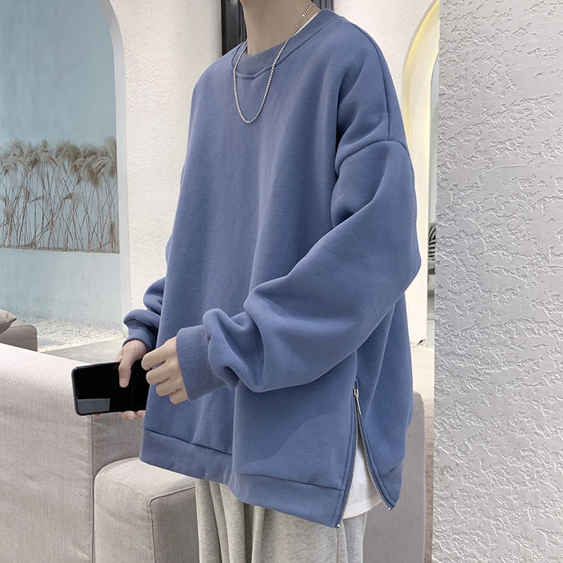 

2021 New Privathinker Men's Solid Color Sweatshirts Winter New Woman Casual Pullovers Oversize Warm Streetwear Couple Hoodie QYLF, Gray