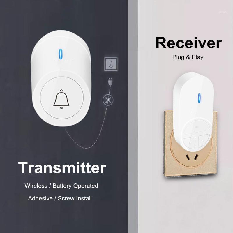

Wireless Smart Home Doorbell Kit Intelligent Home Security Doorbell 5 Level Adjustable US Plug Smart Door Bell 300M Remote1