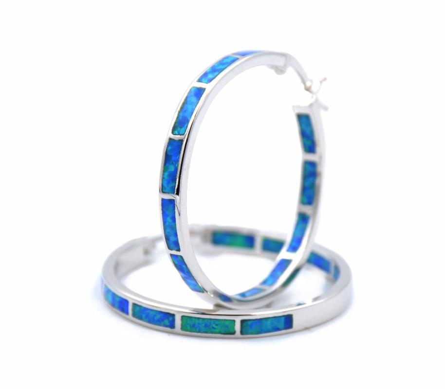 

2021 Summer Edition Big Fire Opal Hoop Earrings Free ePacket Dropshipping