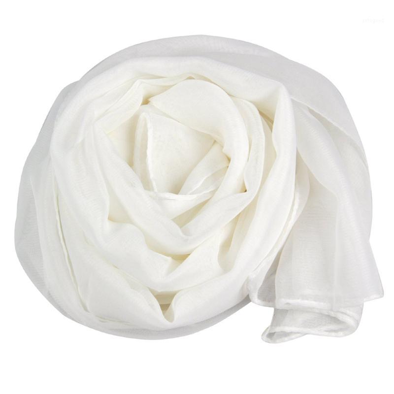 

Scarves Wholesale- Fashion Ladies White Soft Long Large Chiffon Scarf Neck Head1