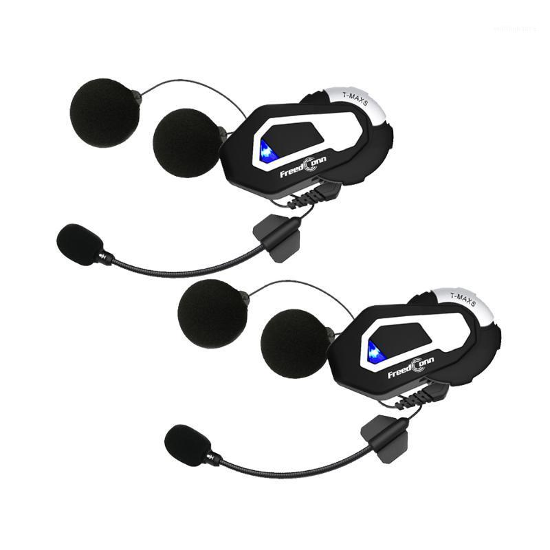 

Double Packing)FreedConn T-Max Motorcycle Group Talking System 1000M 6 Riders Buletooth Intercom Headset1