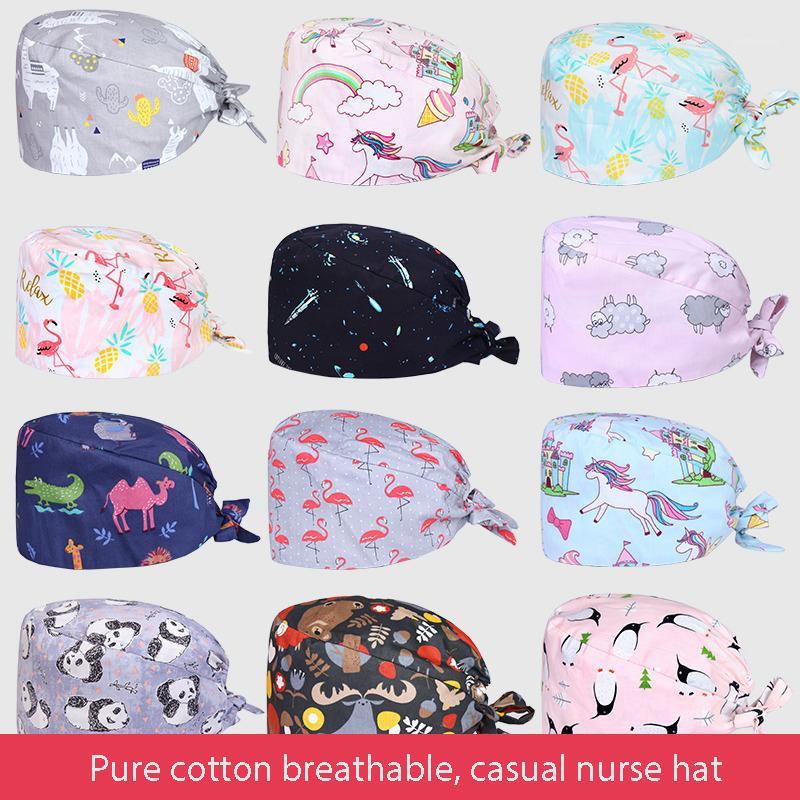 

Multicolor animal print frosted cap beautician dust cap adjustable gourd hat high quality cotton casual hat1