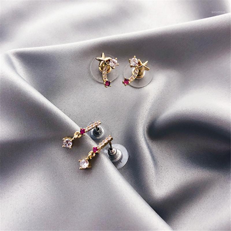 

SexeMara Classic Geometric Rhinestone Women Stud Earrings Pentagonal Star Zircon Earrings Jewelry for Women1