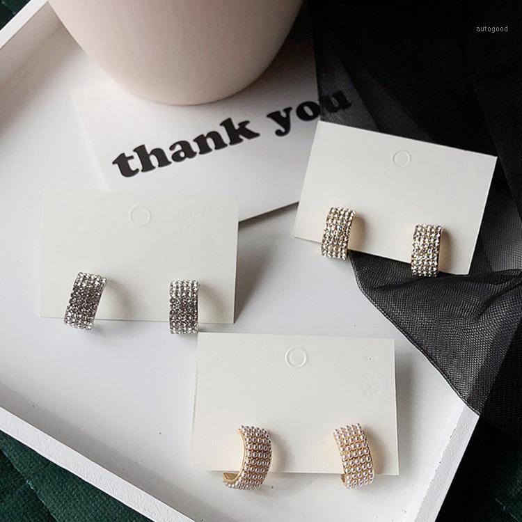 

Charm MENGJIQIAO 2021 Korean Handmade Full Shiny Crystal Hoop Earrings For Women Statement Simulated Pearl C Shape Gilrs Jewelry1