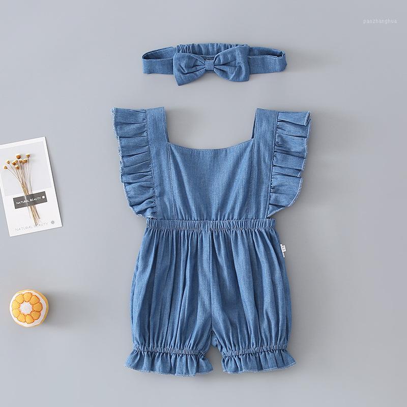 

2020 New Summer Baby Clothing Cool Baby Girls Bodysuits Infant Girls Jumpsuits Sleeveless Dot Print Outfit1, Blue