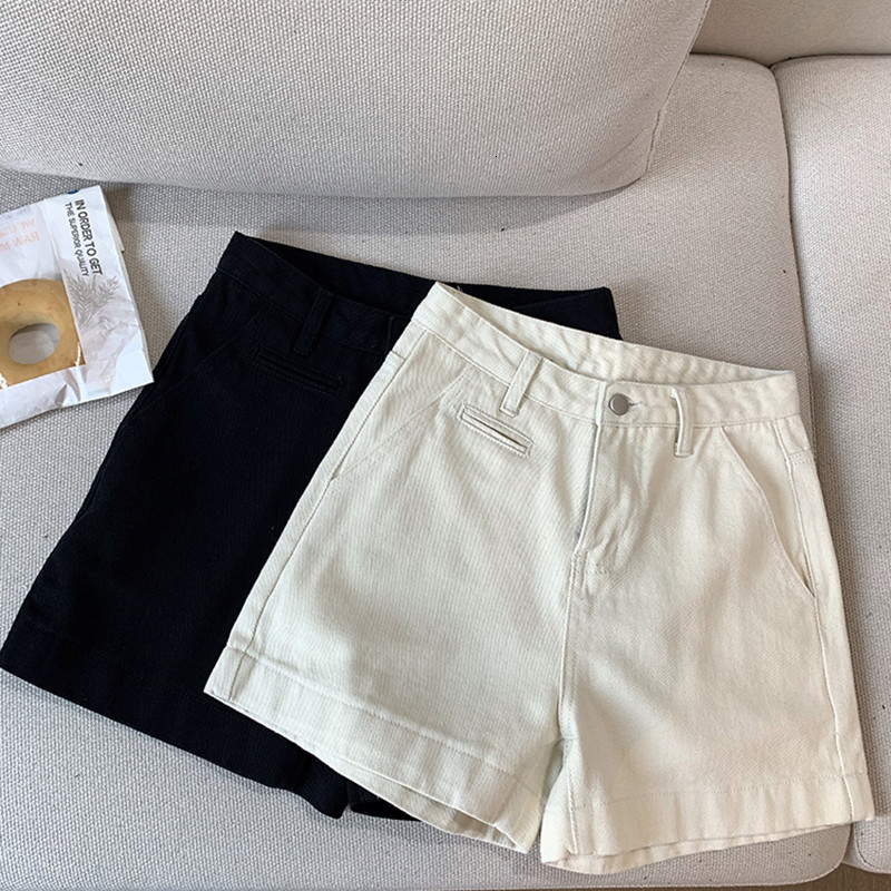 

2021 New 2 colors safari high-waist denim jeans for women will see ladies loose pocket women' shorts (f7430) 08CU, Beige.