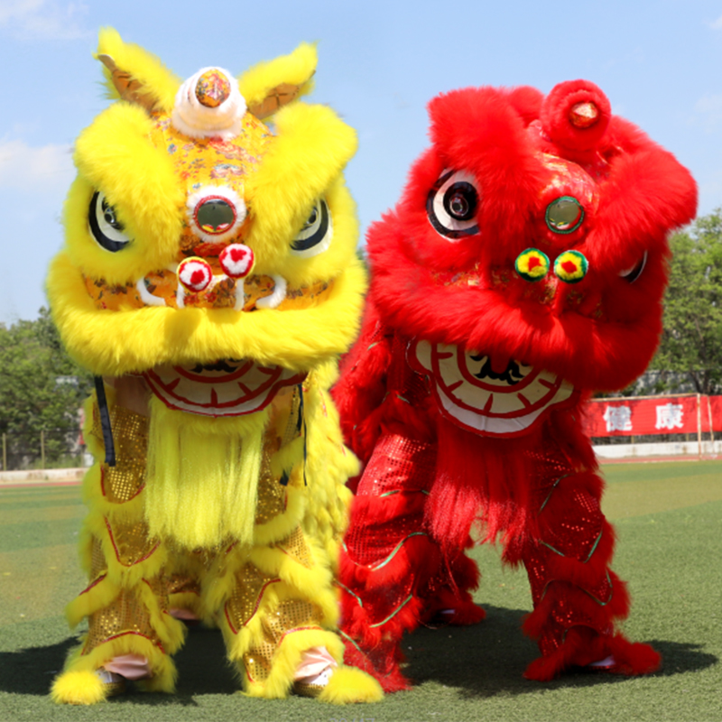 Mascot Costumes Wool Lion Dance Costume Southern Lion Dance Mascot Costume Awakening Lion Stage Costume Adult Dancing Clothing-image-748722999