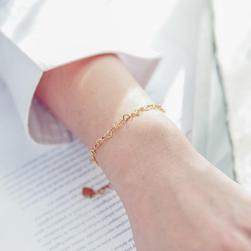 

YUN RUO Personality Design 18 K Gold Plated Heart to Heart Bracelet Woman Accessories Fashion Titainum Steel Jewelry Never Fade