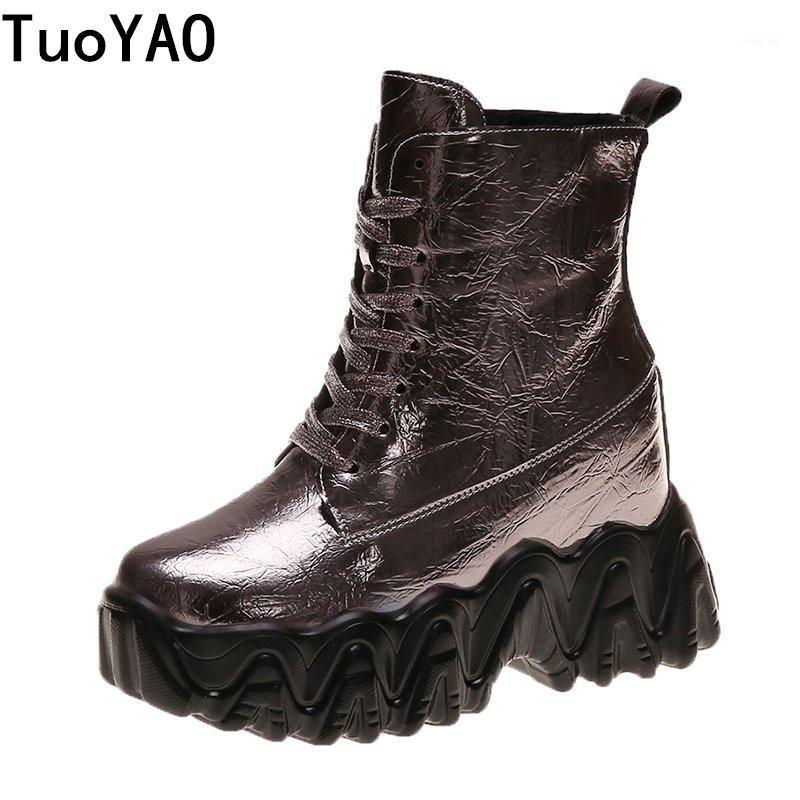 

Ankle Thick Heel Boots Lace Up British Chunky Boots Women High Heels Winter 9CM Motorcycle Autumn Platform Shoes Woman New1, Silver