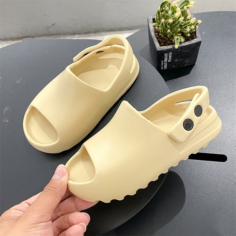 

Beach Slide Sandal Flat Pool Kids Water Shoes Kids' Mini Beach Slide Dino Slipper Summer Children Toddler Girl Sandals 201113, Beige