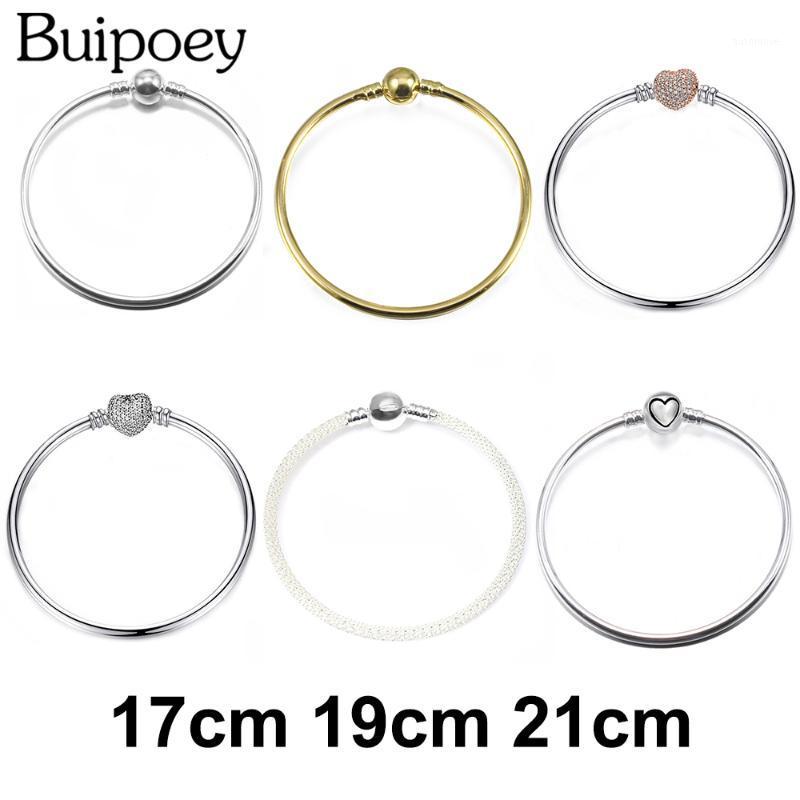 

Buipoey 2020 New Simple Basic Bangle Round Head Buckle Crystal heart-shaped Buckle Rose Gold Bracelet Male Female Apply1