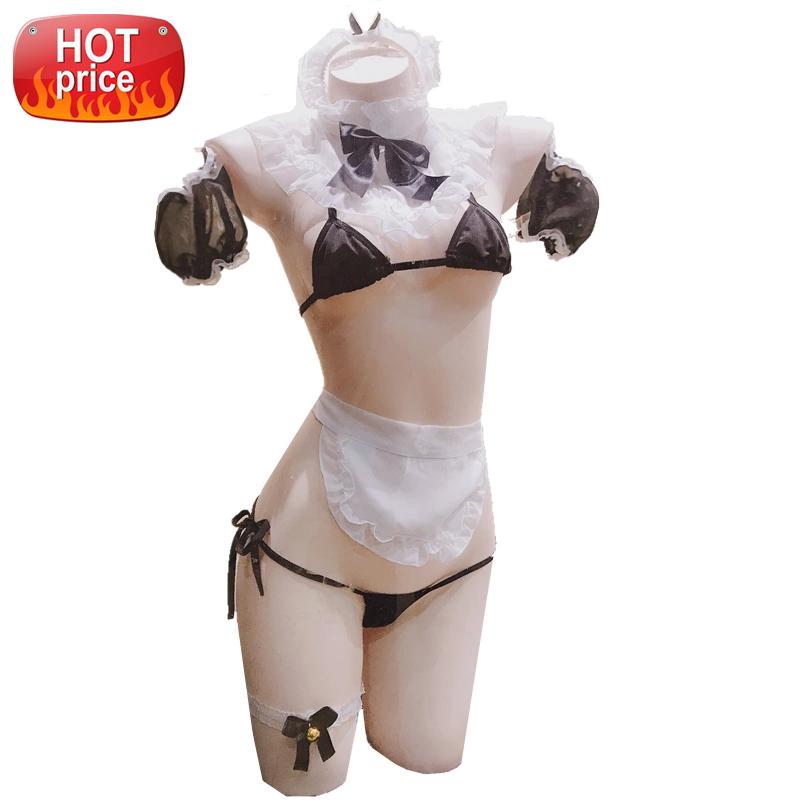 

Ladies Sexy Lingerie Hot Maid Uniform Temptation Sexy Underwear Outfit Erotic Lingerie Japanese Student Uniform #aV4I, Black;white