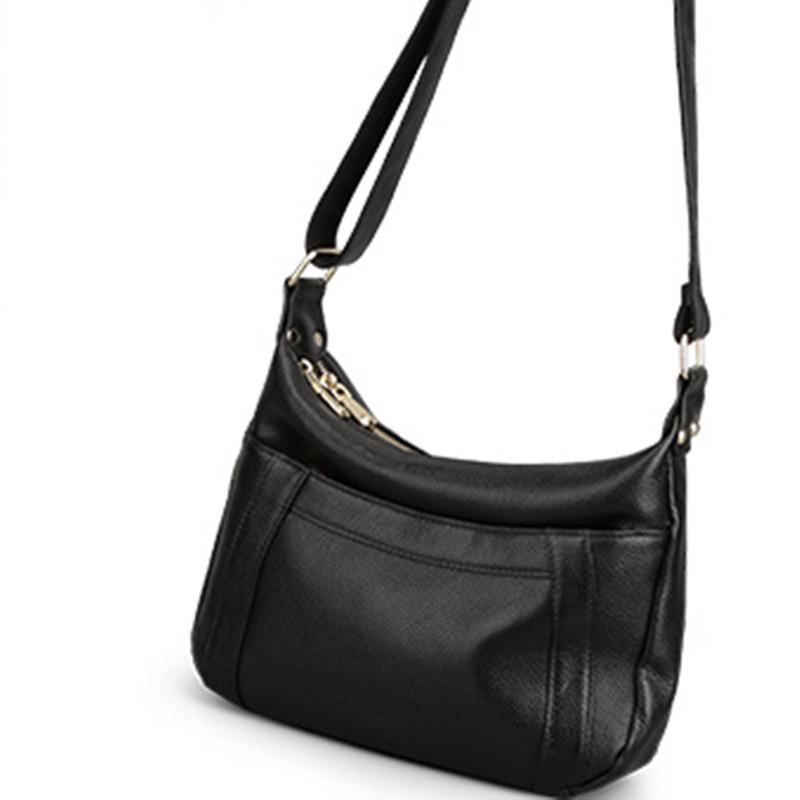 

Women's handbag autumn 2021 women's bag single shoulder bag with leather, Black