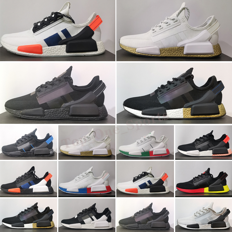 

Core Black White r1 v2 mens sneakers run shoes Mexico City Oreo Aqua Tones Metallic Gold Classic womens mens sports fashion outdoor, Color 13