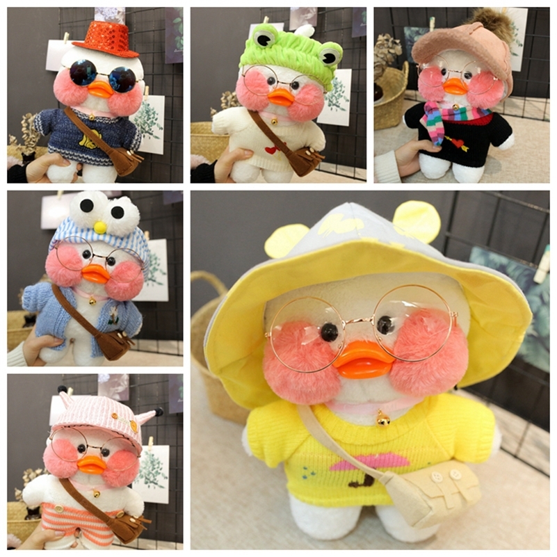 

Kawaii Plush Dolls LaLafanfan Cafe Duck Plush Toys Cute Animal Soft Toys Hair Doll Toy For Children Stuffed Toys Birthday Gifts LJ201126, Toy169-13