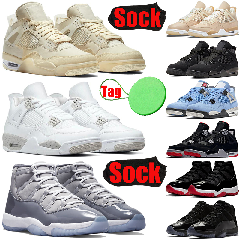 

Cool Grey 4s 11s basketball shoes for mens womens 4 11 Cactus Jack Sail Black Cat University Blue White Oreo Bred men trainers sports sneakers hotsale, #35 white bred
