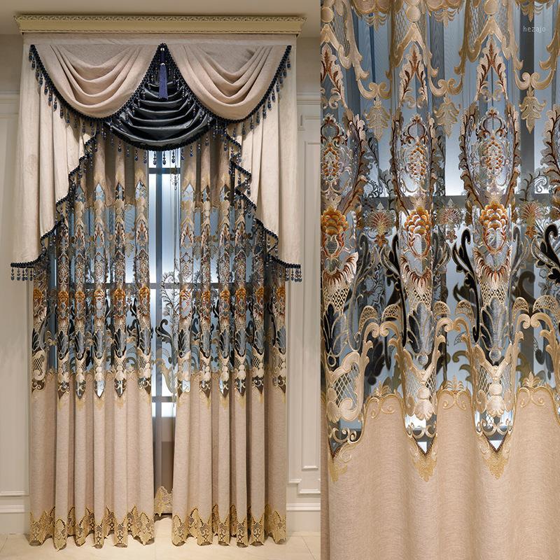 

European Niel Water-soluble Embroidery Semi-shading Curtains for Living Dining Room Bedroom.1, Tulle