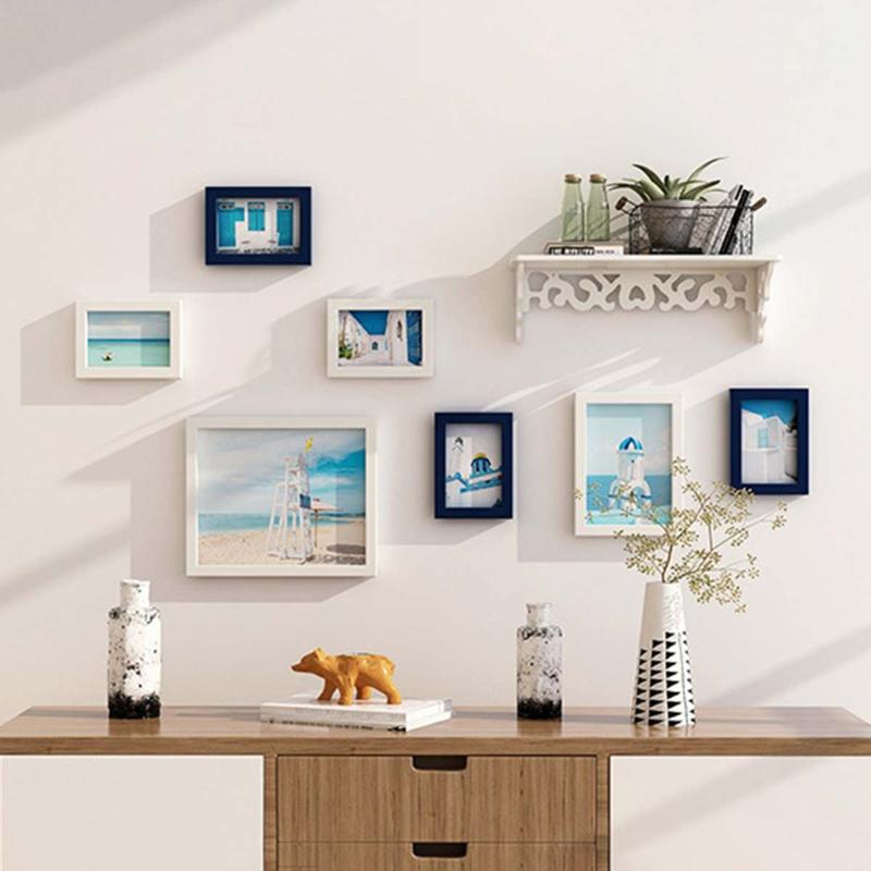 

8 Pcs/Set Photo Frame DIY Combination Paper Picture Photo Frame Wall Sticker Home Decoration Staircase Living Room 5/7/10 Inch
