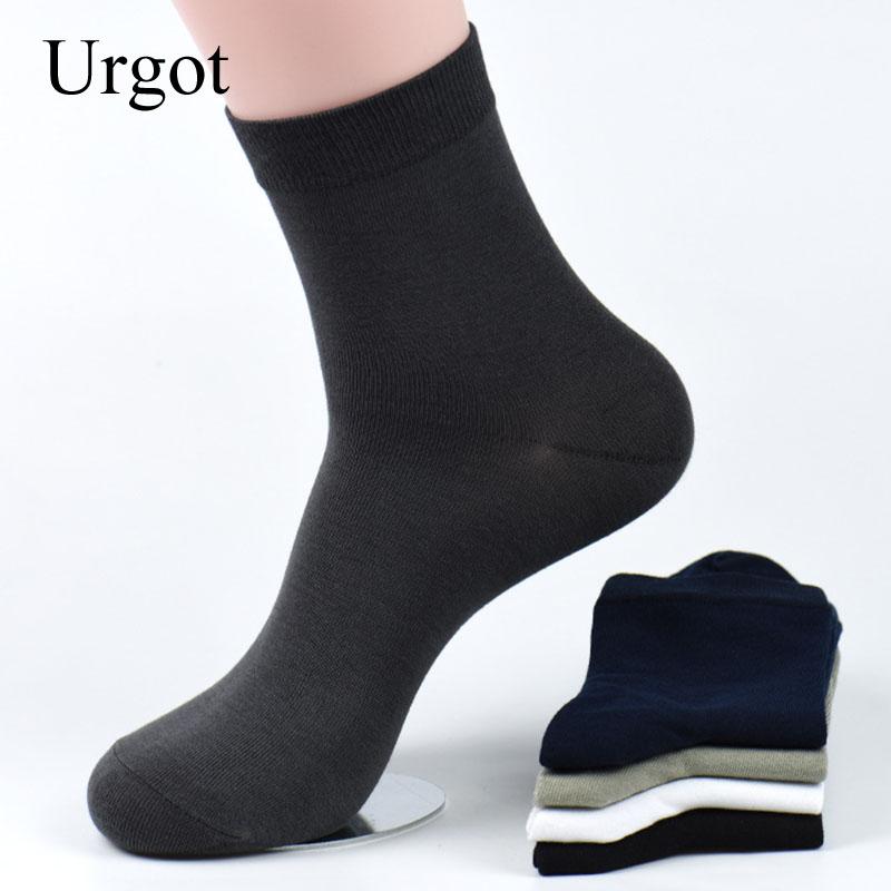 

Urgot 5 Pairs Socks Men's Autumn Winter Deodorant Men's Aolid Color Breathable Sweat-absorbent Cotton Calcetines Hombre Meias