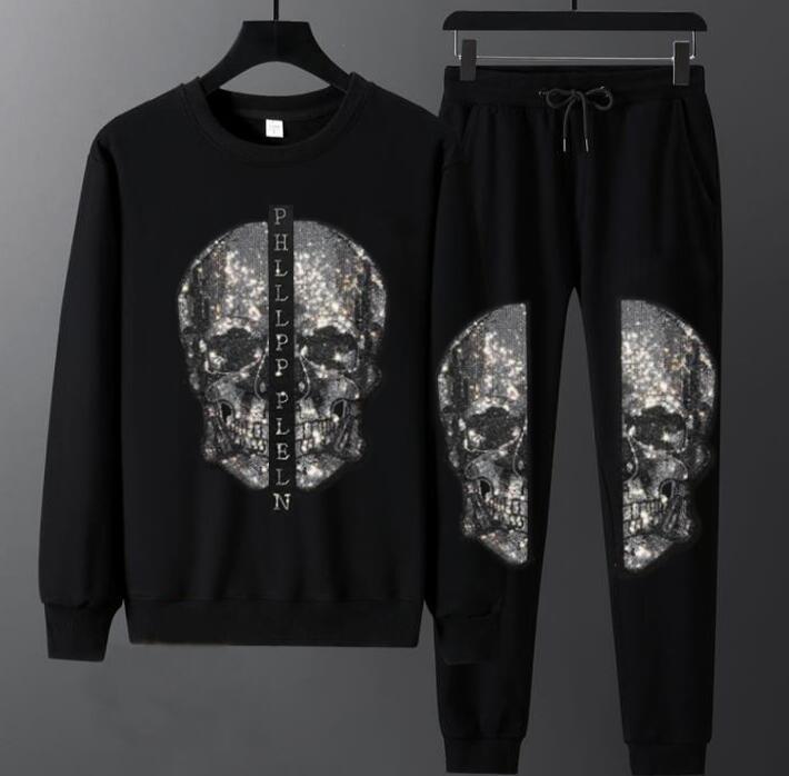 

New Hot Two Male Hoodie Pieces Cotton Autumn/hot Winter Sweatshirts Casual Size M-xxxl Rxif, Black.