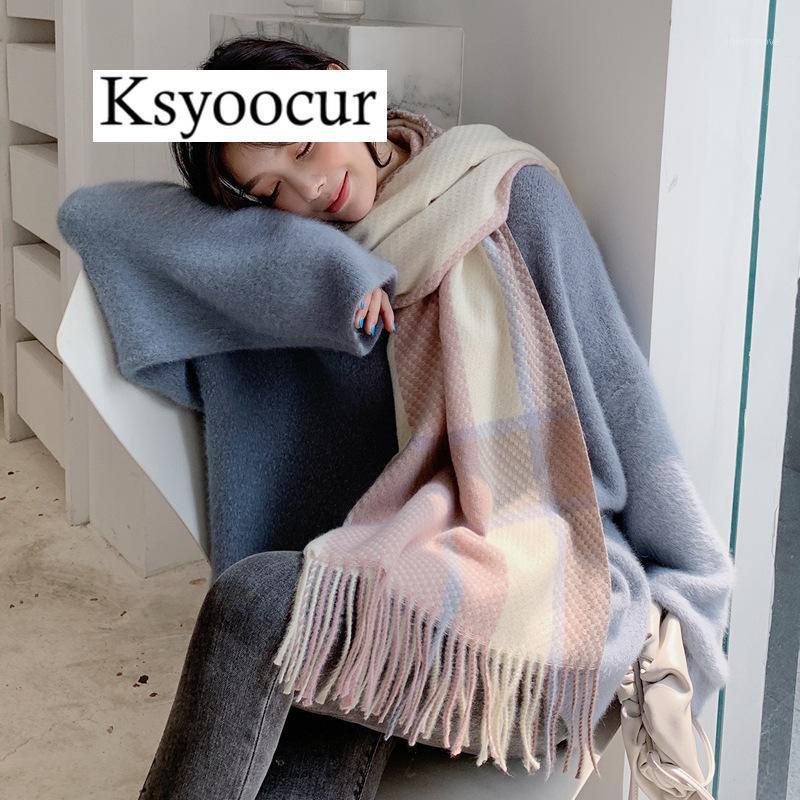 

Size 200*70CM, 2020 New Autumn/Winter Long Section Cashmere Fashion Scarf Women Warm Shawls and Scarves Brand Ksyoocur E171
