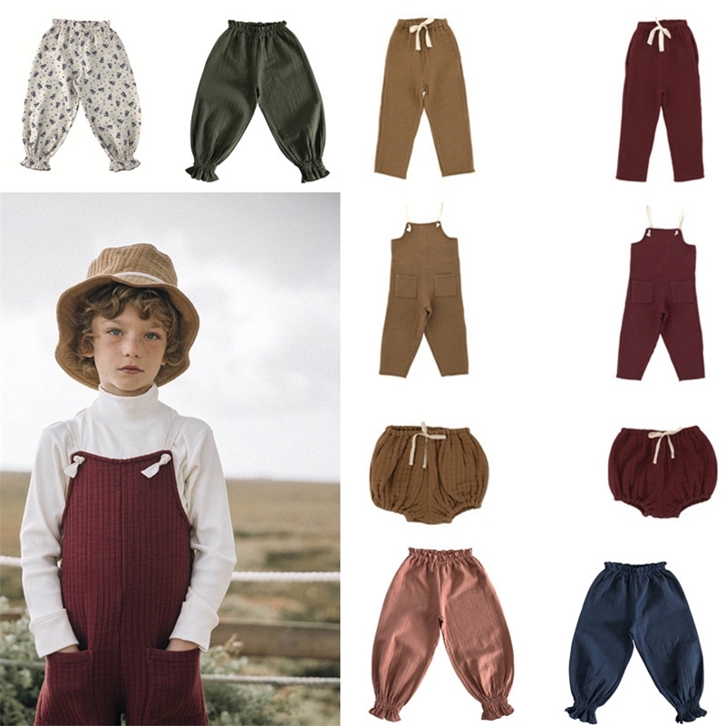 

Liilu Brand Kids Pants 2020 Autumn Boys Pants Clothes Baby Girls Overall Home Mosquito Bloomers Ruffle Infant Children Fashion LJ201019