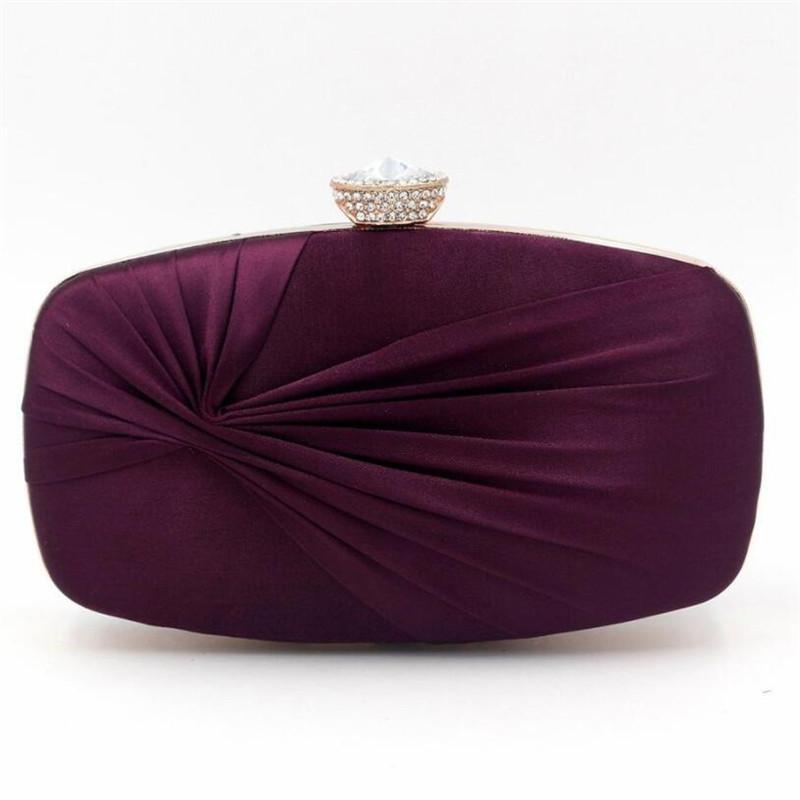 

2020 silk evening bags for women fold wedding banquet clutch purse diamond party shoulder bags drop shipping MN15071, Purple