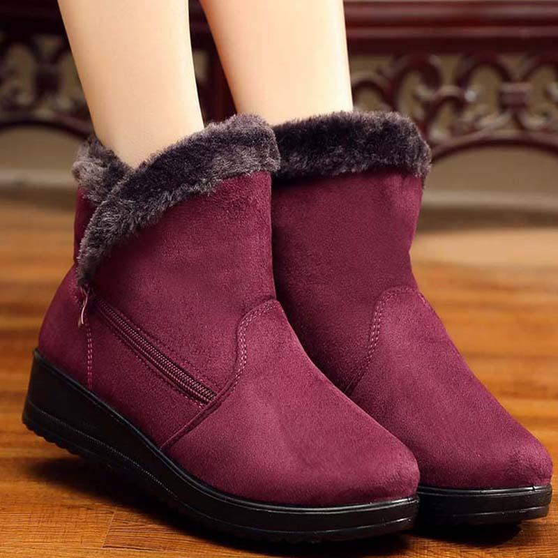 

Women Shoes Classic Style Snow Women's Winter Shoes Zipper Keep Warm Boots For Women Cotton Fabric Boots Woman 2020 Large Size, Black