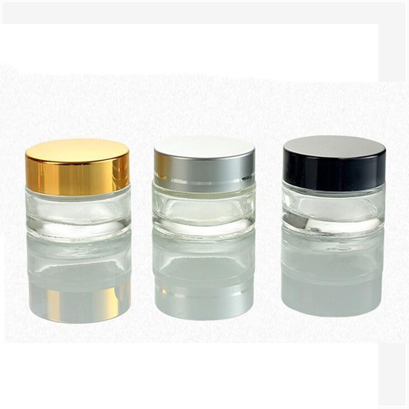 

5g/5ml 10g/10ml Cosmetic Empty Jar Pot Makeup Face Cream Container Bottle with black Silver Gold Lid and Inner Pad GWC3517