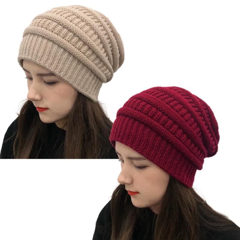 

Hot Selling New Winter Knitting Hat Five Bar Stripe Hat Outdoor Women's Man Warm Cap, Black
