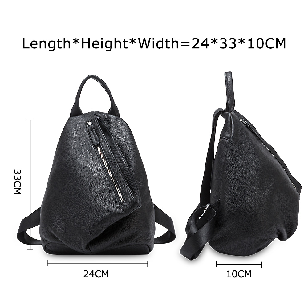 

Zency Retro Women Backpack Soft Genuine Leather Classic Large Capacity Knapsack Travel Bag Anti Theft Hidden Schoolbag For Girls, Black