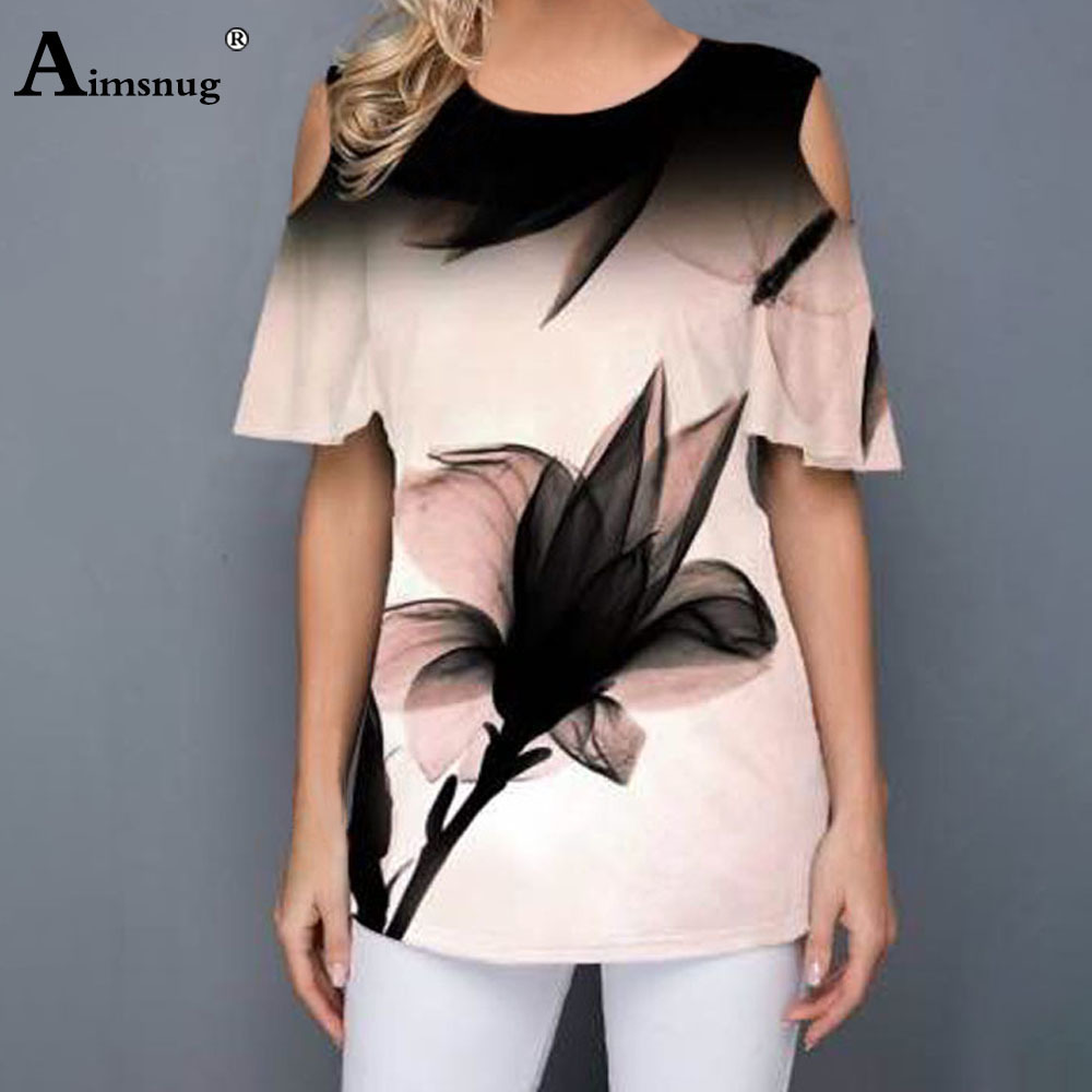

2020 Plus Size 5xl Women New Elegant Leisure Casual Tops Ladies O-neck Tshirt Hollow Out Sleeve 3D Print Flower Tee Shirt Femme Y200722, Photo1