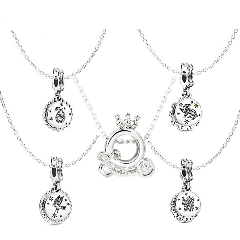 

New cartoon character series Q version Alloy Pendant Necklace Cross Chain Cartoon Character Pumpkin Car Gift Necklace