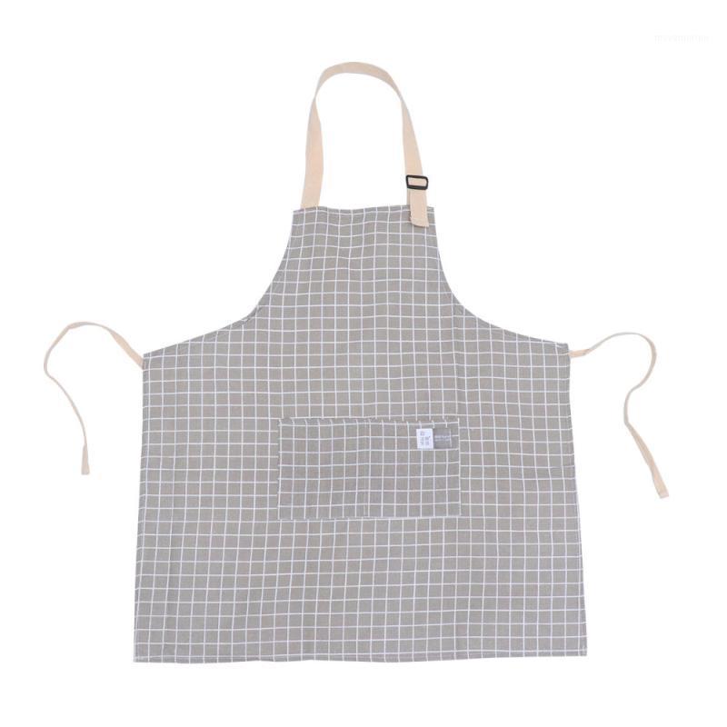 

1 pc Halter Apron Adjustable Checkered Working Aprons Kitchen Apron Cooking Smock for Home Cafe1