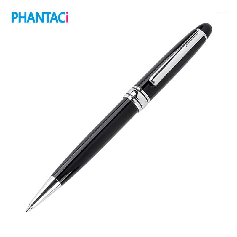 

New Metal Ballpoint Pens Office Business Name Writing Gold Silver Clip Roller Ball Pen Student School Stationery Supplies1, Black silver