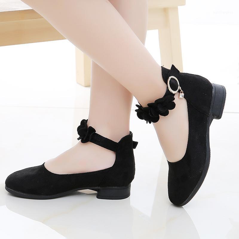 

Children Shoes Girls High Heel Flower Princess Leather Shoes For Party Dance Big Kids 2020 Shoe 4 5 6 7 8 9 10 11 12 Year Old1, Black