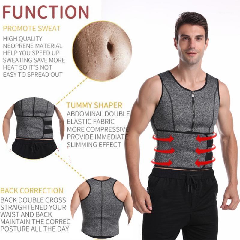 

Men Waist Slimming Sweat Vest Body Shaper Fitness Fat Burning Abdomen Shaperwear Corset Running Sportswear Workout Top Accessory1, Xxl