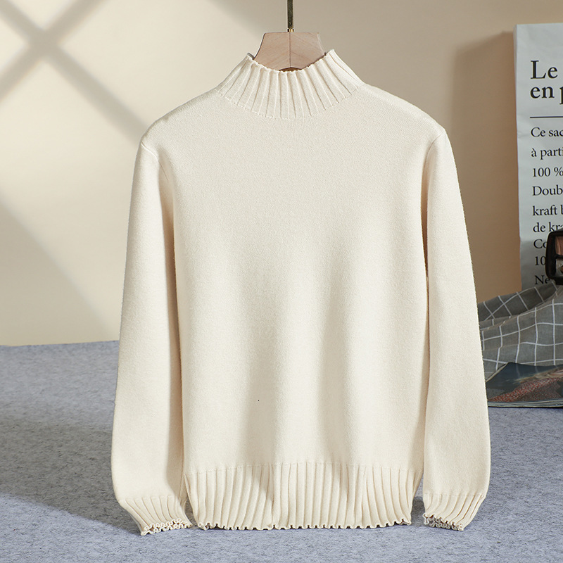 

2021 New Winter Thick Sweater Warm Women Turtleneck Sweaters Long Sleeve Chic Soft Jumper Top Knitted Pullover Jersey Mujer Bidc, Apricot ssyg718