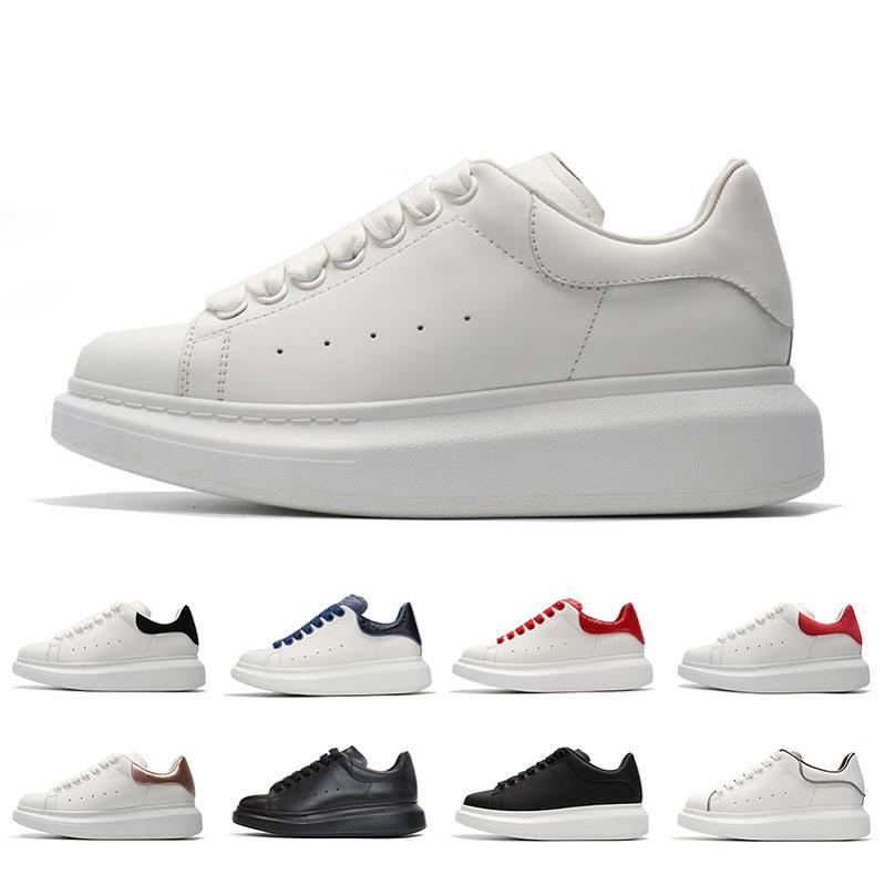 

2021 Black white red Fashion platform Women Shoes Snakeskin Gold Low Cut Leather Flat suede men womens Casual sneakers 36-44, Color #21