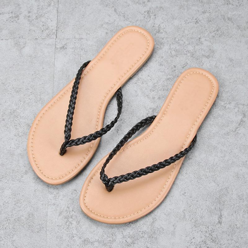 

Summer 2020 Flip Flops Females Fashion Causal Open Toe Ladies Outside Slippers Shoes Woman Flats Beach Slides Slip On Sandals1, Black
