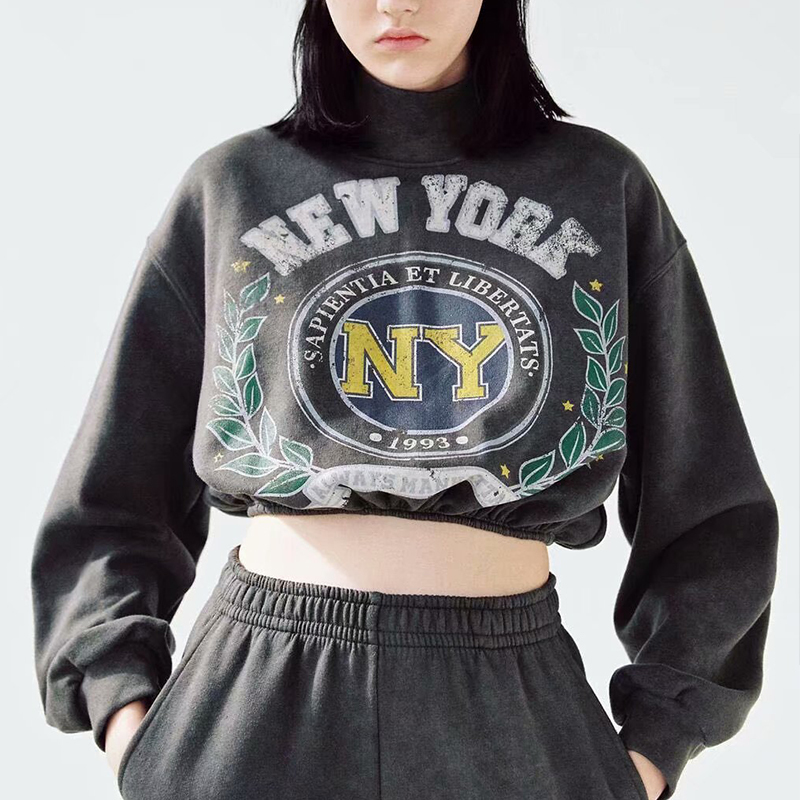 

2021 New Women Spring Autumn Sweatshirt Turtleneck Sportswear Long Sleeve Pullover Solid Lady Fashion Girls Outerwear 14oi