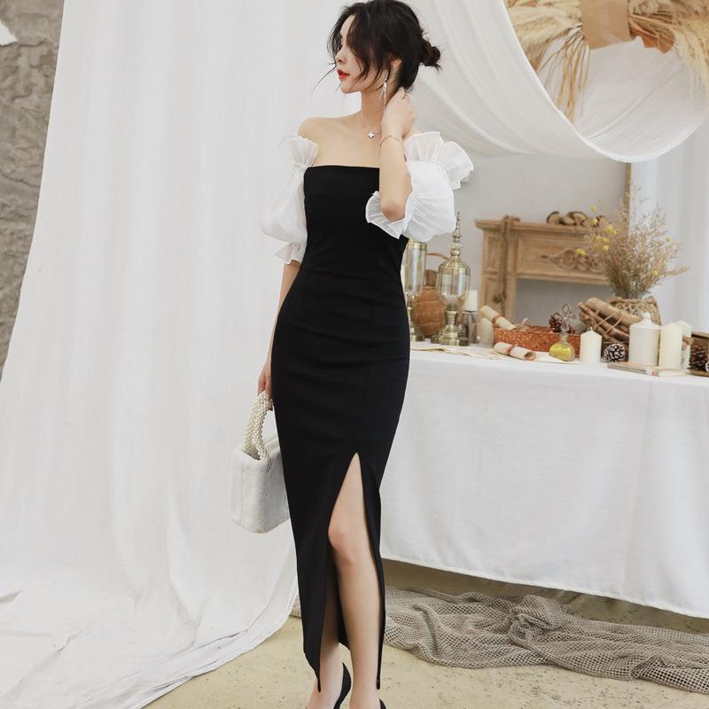 

Dress Women 2020 Elegant Womens Bandage Dress Lantern Sleeve Black Female Sexy Women Dresses Vestidos De Mujer Fiesta Noche