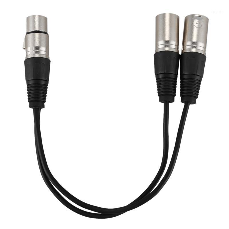 

New 3pin XLR FEMALE jack to dual 2 MALE plug Y SPLITTER cable adaptor 1 ft cord1
