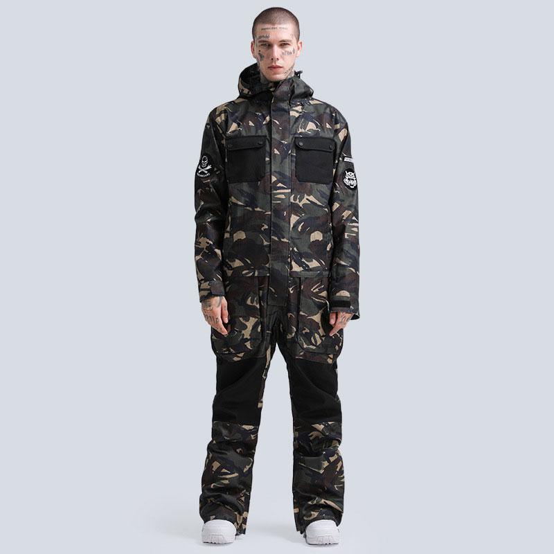 

2020 Winter Sports Snowboard Skiing Suits Thermal One-piece Snowboarding Clothes Waterproof Windproof Warm Ski Jackets Pants, White