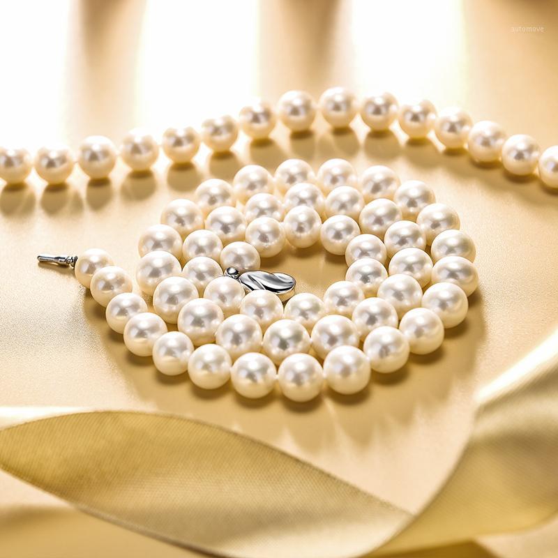 

gNpearl White Pearl Necklace Natural Freshwater Pearl 925 Sterling Silver Necklace Jewelry Sweater Chain Elegance Present1