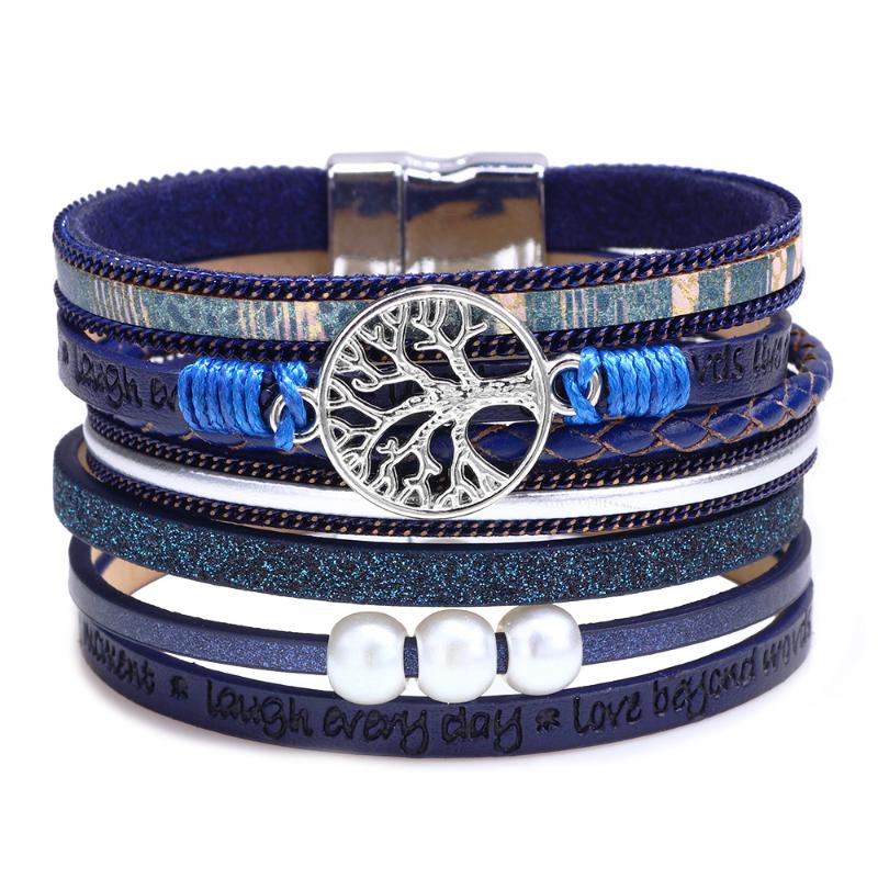 

Kirykle Womens Boho Wrap Leather Multilayer Wide Tree of Life Bracelets Jewelry for Women Teen Girl Boy