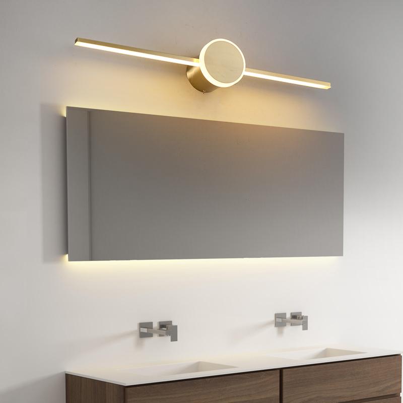 

New Design LED Mirror Light for the Bathroom Bedroom Modern Gold Frame Copper Makeup Vanity Lamp Wall Lighting Home Dimmable